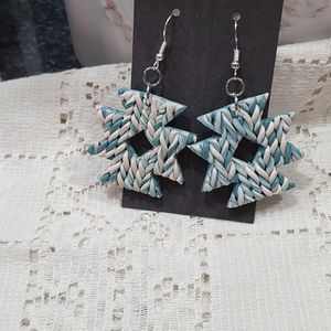 Handmade clay dangle earrings